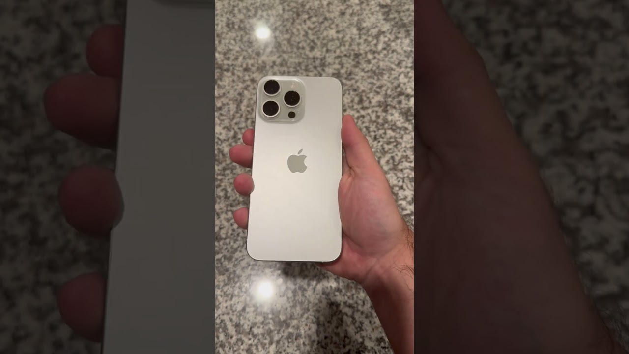 White Titanium iPhone 15 Pro Max (Matte Black Spigen Ultra Hybrid Case)