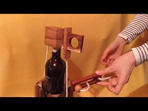 Solution explained in 42 seconds: How to open a wine bottle puzzle, bottle safe, or wooden bottle...