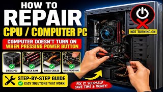 How to repair Cpu Computer PC,computer doesn't turn on when pressing power button,My CPU is not 