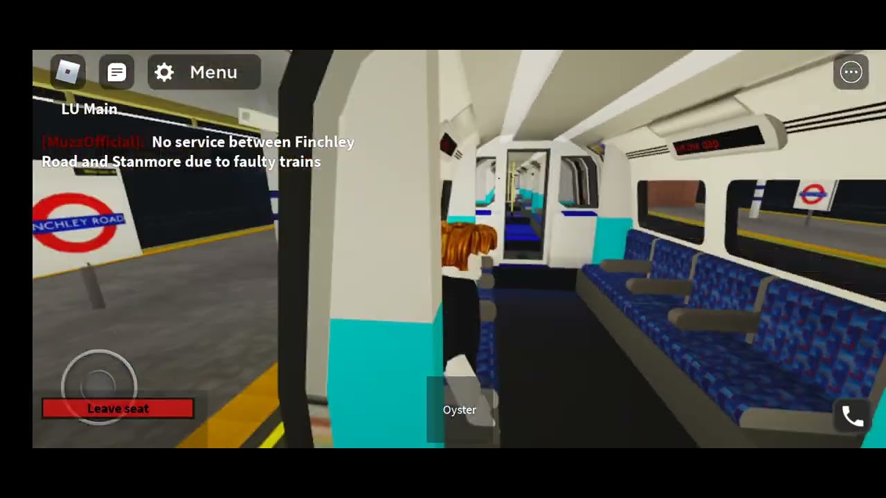 Roblox London Underground Jubilee Line train journey from Kilburn to Canary Wharf 11/6/22