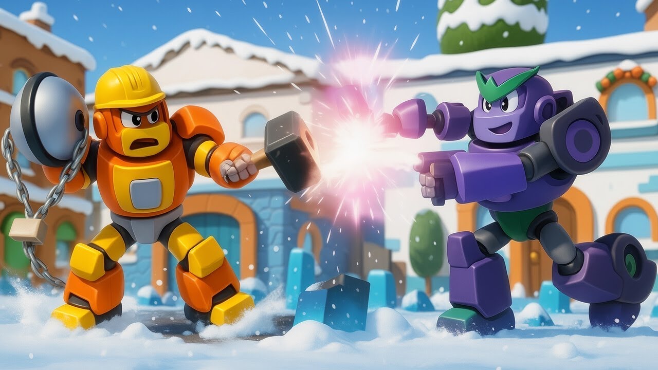 🤖 Robofuse contre 🧊 Robot Super Glace ! | Véhicules de secours pour enfants