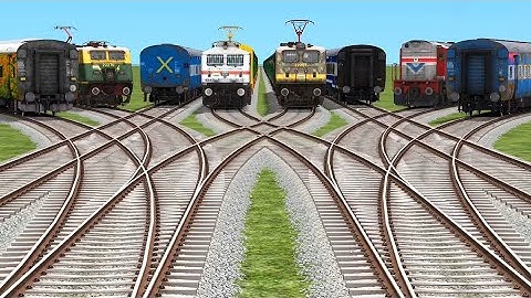 Wap-9 Model Electric Engine Trains || Back To Back Crossings Railroads Trainz Simulator