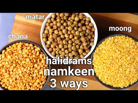 3 popular haldiram namkeens - moong dal, matar namkeen, channa dal | 3 ways haldiram