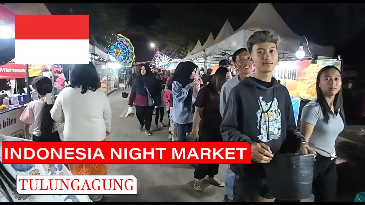 Walking Tour of Tulungagung Night Market in Indonesia