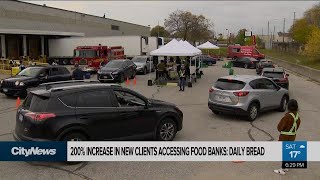 Daily Bread Food Bank drive-thru donation day