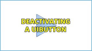 Deactivating a UIButton