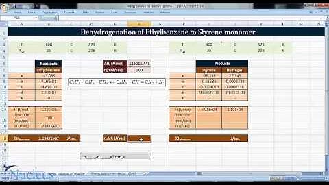 Excel for Chemical Engineers I 19 I Energy balance (5_5) [Eneryg balance for reactive systems 2]