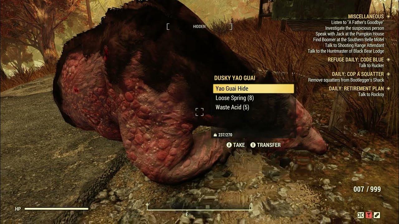 Fallout 76 sell yao guai ribs to an npc vendor location guide youtube