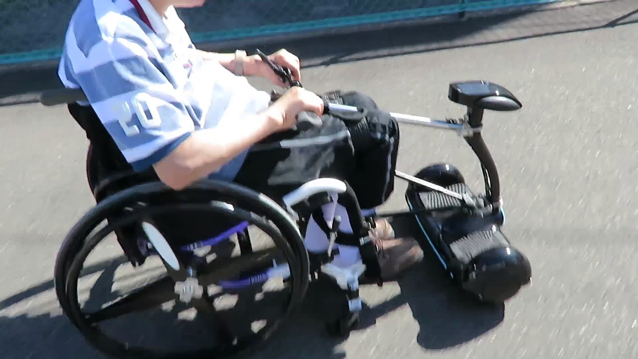 車椅子 自転車 牽引