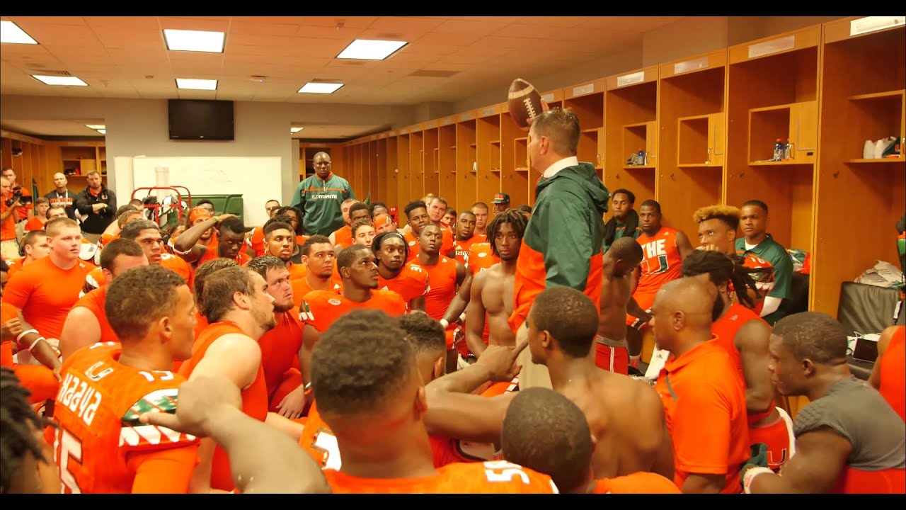 Inside the Canes Locker Room | Bethune Cookman | 9.5.15 - YouTube