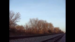Amtrak #7 thru Pewaukee, WI on 3-3-24  w/329 - 14  15min late.  All Aboard America!