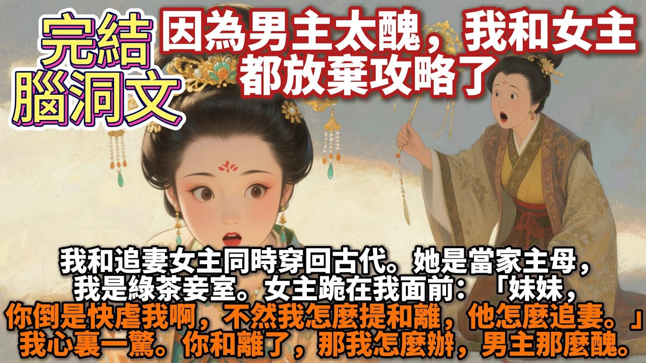 完結腦洞文：因為男主太醜，我和女主都放棄攻略了。我和追妻女主同時穿回古代。她是當家主母，我是綠茶妾室。女主跪在我面前：「妹妹，你倒是快虐我啊，不然我怎麼提和離，他怎麼追妻。」我：你和離了，那我怎麼辦