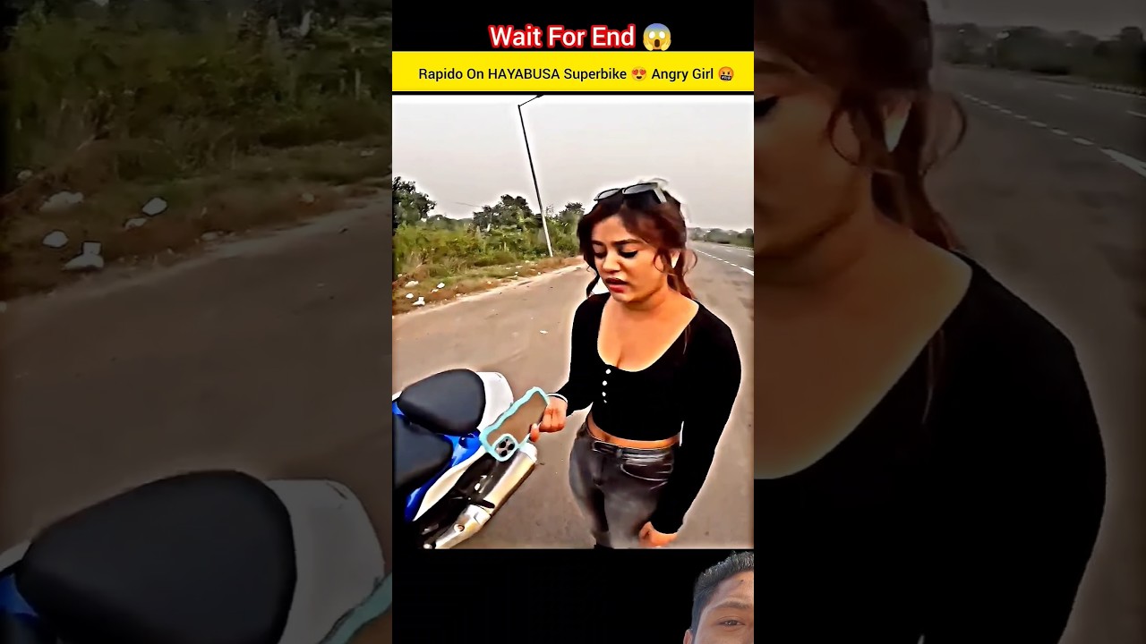 Rapido on Hayabusa Superbike 😍 Angry Girl 🤬 