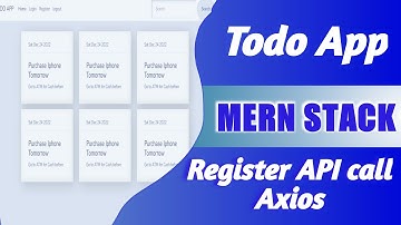 Register Api Call Using Axios In React | Todo App | React | MERN Stack Tutorial