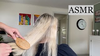 ASMR Gently Brushing My Mom's Curly Hair and Relaxing Hair Twisting/Scratching (no talking)