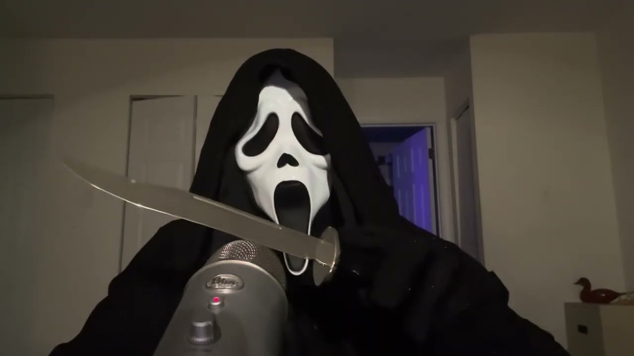 RELAX WITH GHOSTFACE! Ghostface ASMR/SCREAM roleplay/hand sounds/soft spoken/voice changer
