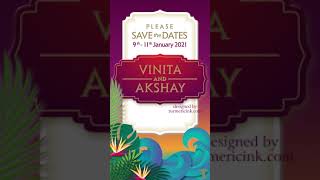 Perfect Beach Wedding Save the Date Invite I E-invites by Turmeric Ink I Whatsapp Wedding Card Net Worth