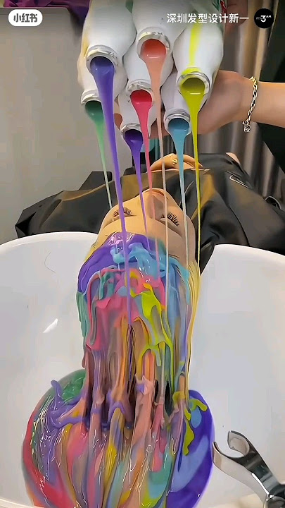 Rainbow hair colour 🌈😍✨️✨️#haircolor #youtubeshorts #viral #shorts