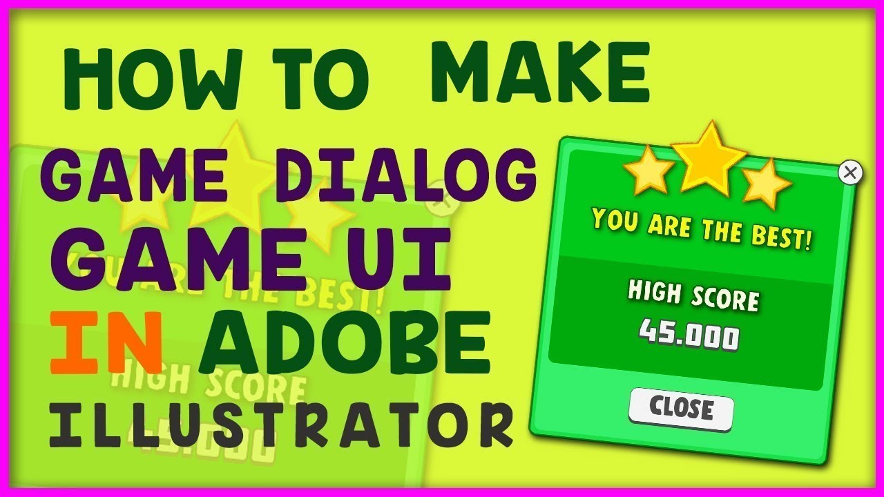 HOW TO MAKE GAME VICTORY DIALOG IN ADOBE ILLUSTRATOR Game UI Design ...