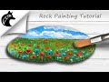 Rock painting tutorial  flower meadow