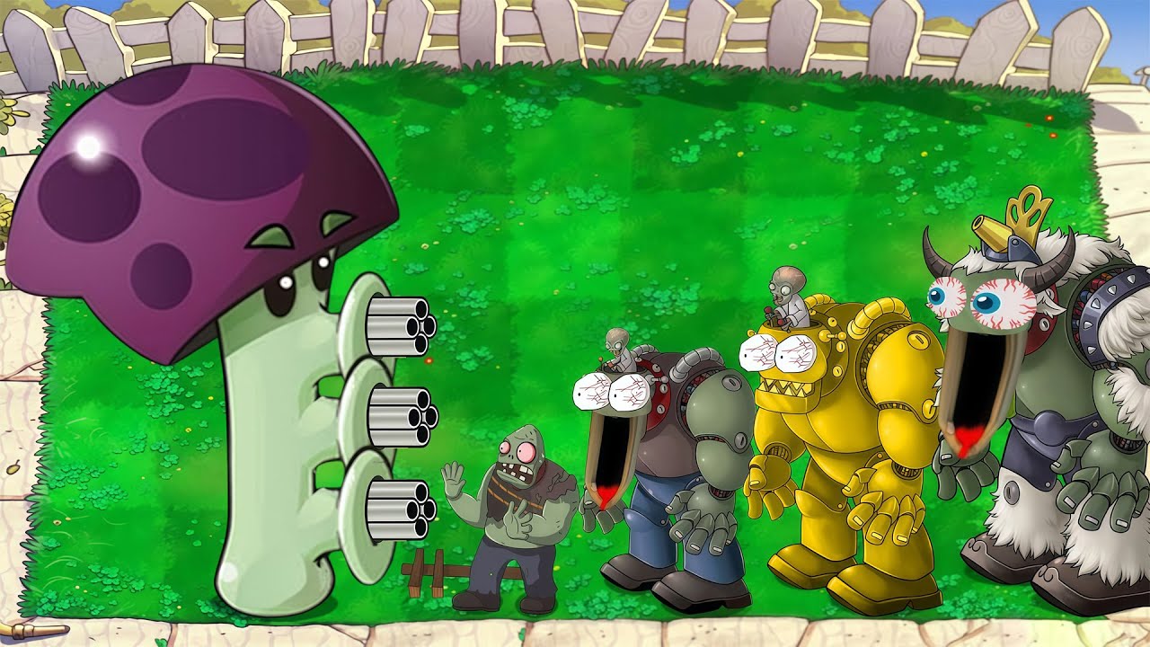 Scaredy Shroom Vs Giga Gargantuar Vs Dr Zomboss Plants Vs Zombies - YouTube