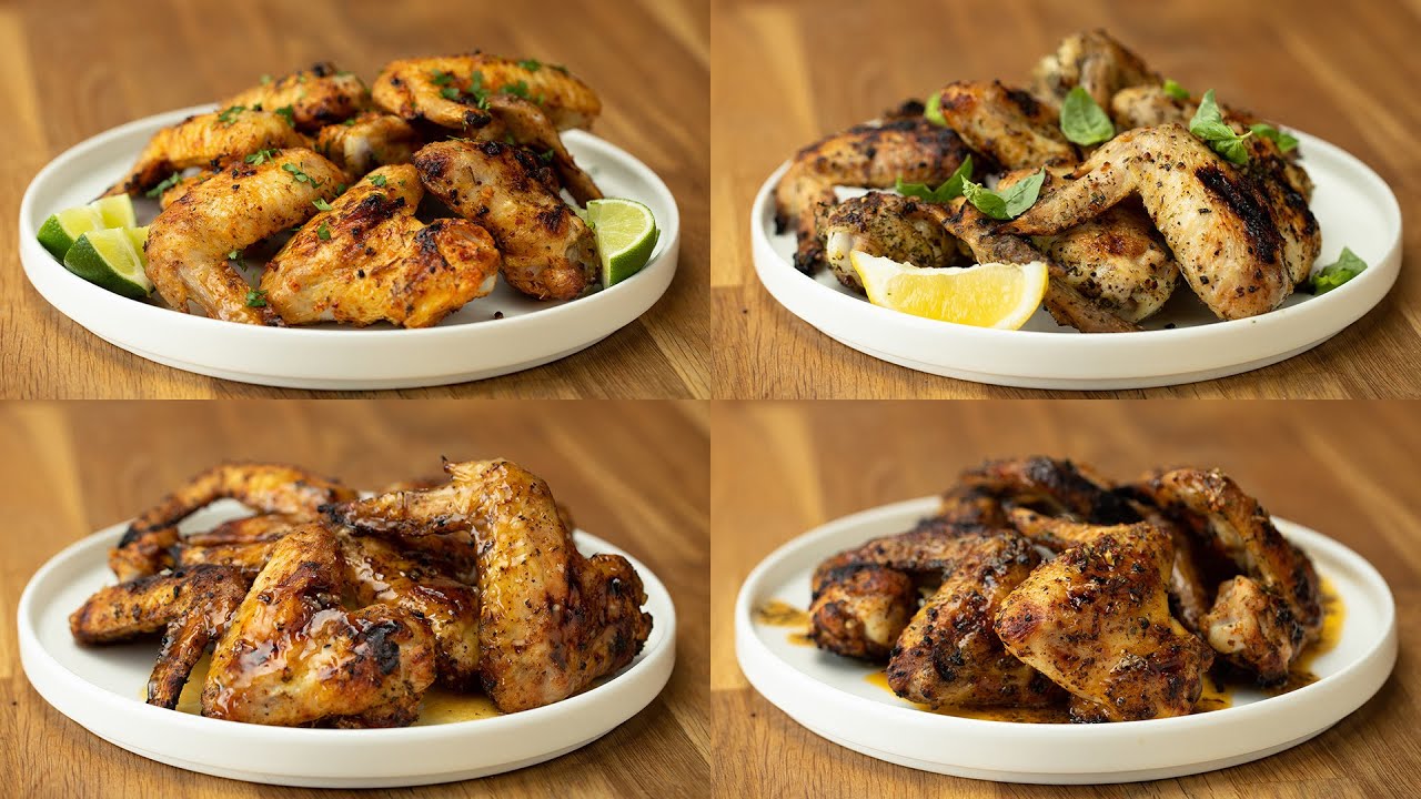 Grilled Wings 4 Ways Using Tasty Spices • Tasty