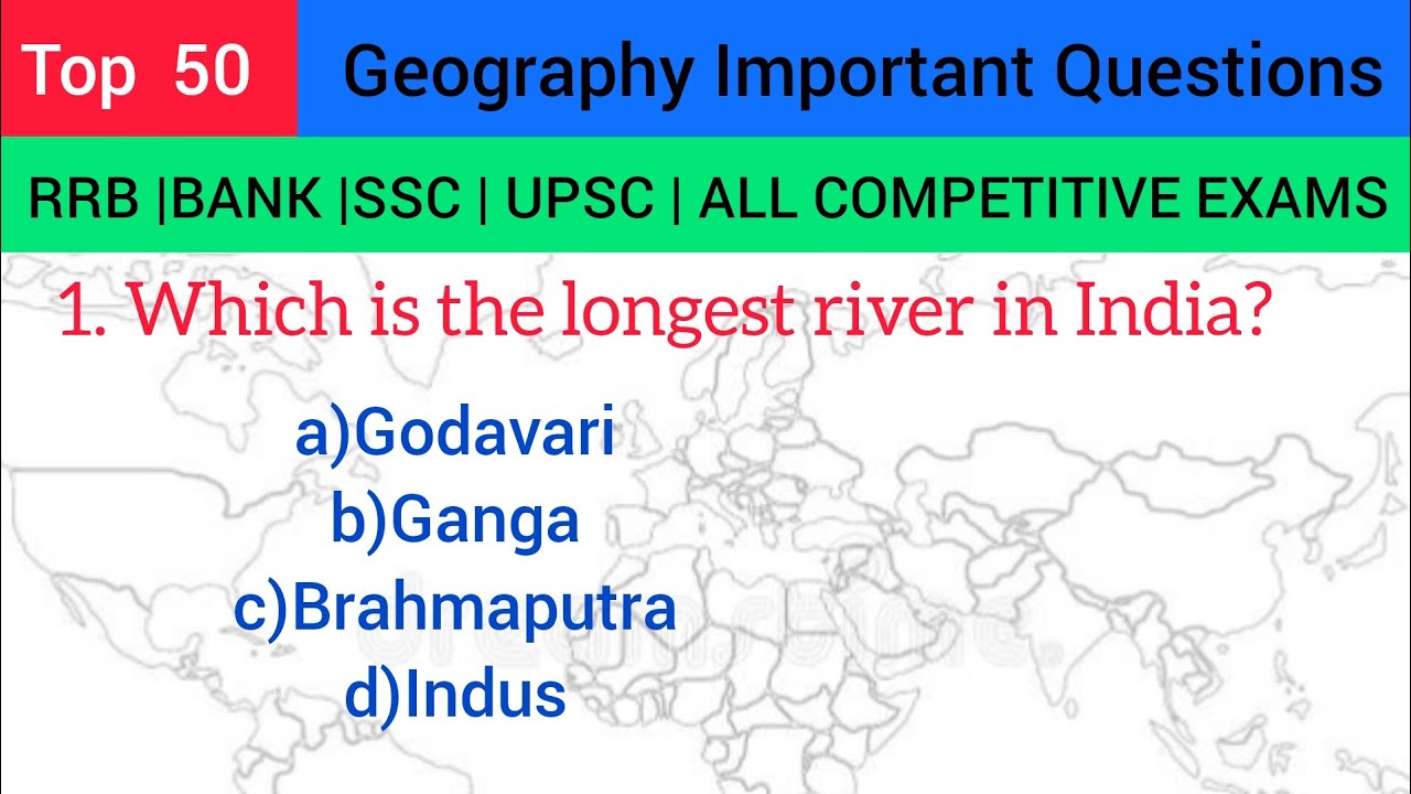 TOP 50 GEOGRAPHY GK | Most Important Questions| GK Quiz | Geography ...