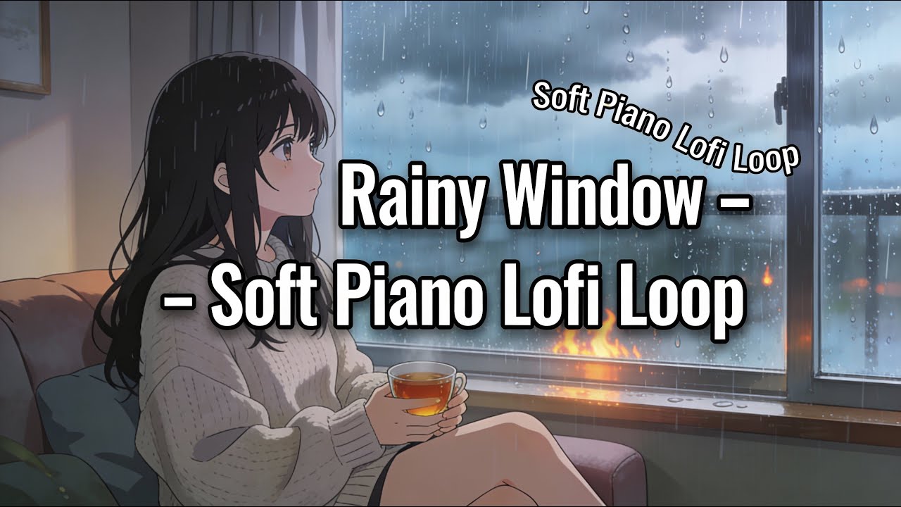 Rainy Window – Soft Piano Lofi Loop | Calm Night Ambience