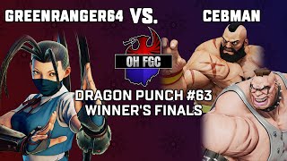 GreenRanger64 (Ibuki) vs. Cebman (Abigail/Zangief) - DPO #63 | SFV Winners Finals