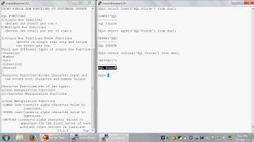 3 1 Using Single Row functions to customize the output
