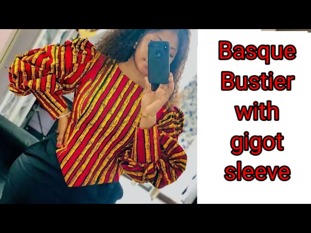 How to cut and sew a Basque bustier top with gigot sleeve 