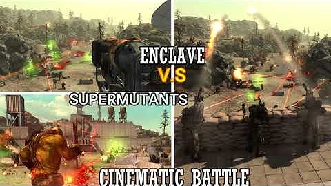 ENCLAVE V.S SUPERMUTANTS Fallout Cinematic Battle [call to arms fallout mod]