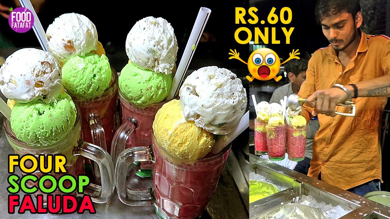 Falooda Ice Cream Masters | Four Scoop Amazing Faluda Rs.60 Only | Street Food India | Food Fatafat