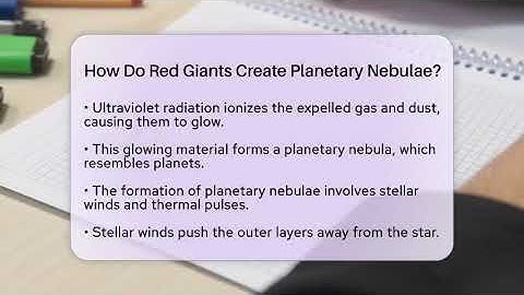 How Do Red Giants Create Planetary Nebulae? - Physics Frontier