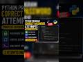 🔥 Python Password Attempts Program | Correct Password Logic 🔐 (Beginner Friendly)#python #coding