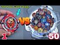 Zest achilles vs 50 beyblade fight  1 vs 50 beyblade fight