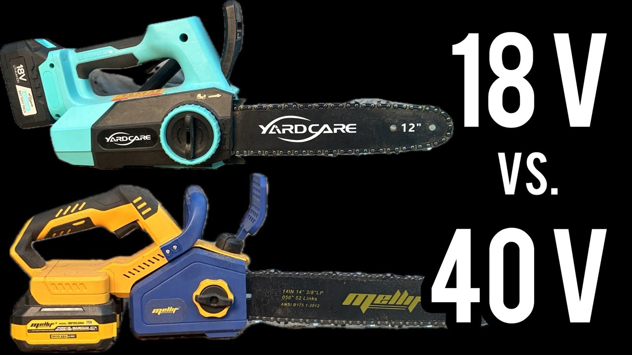 Аккумуляторные цепные пилы | Yardcare 18 V с верхней ручкой против Mellif 40 V против Ole' Ryobi ...