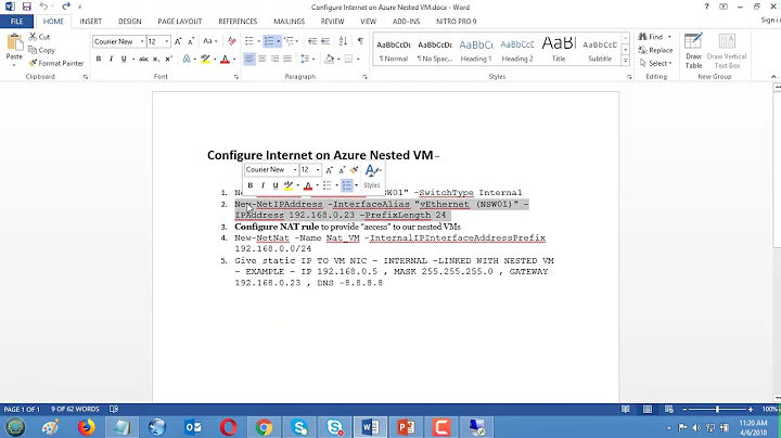 Internet inside  Nested Azure VM