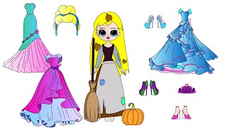 Poor Princess vs Rich Princess paper dolls- How to make clay Frozen diorama