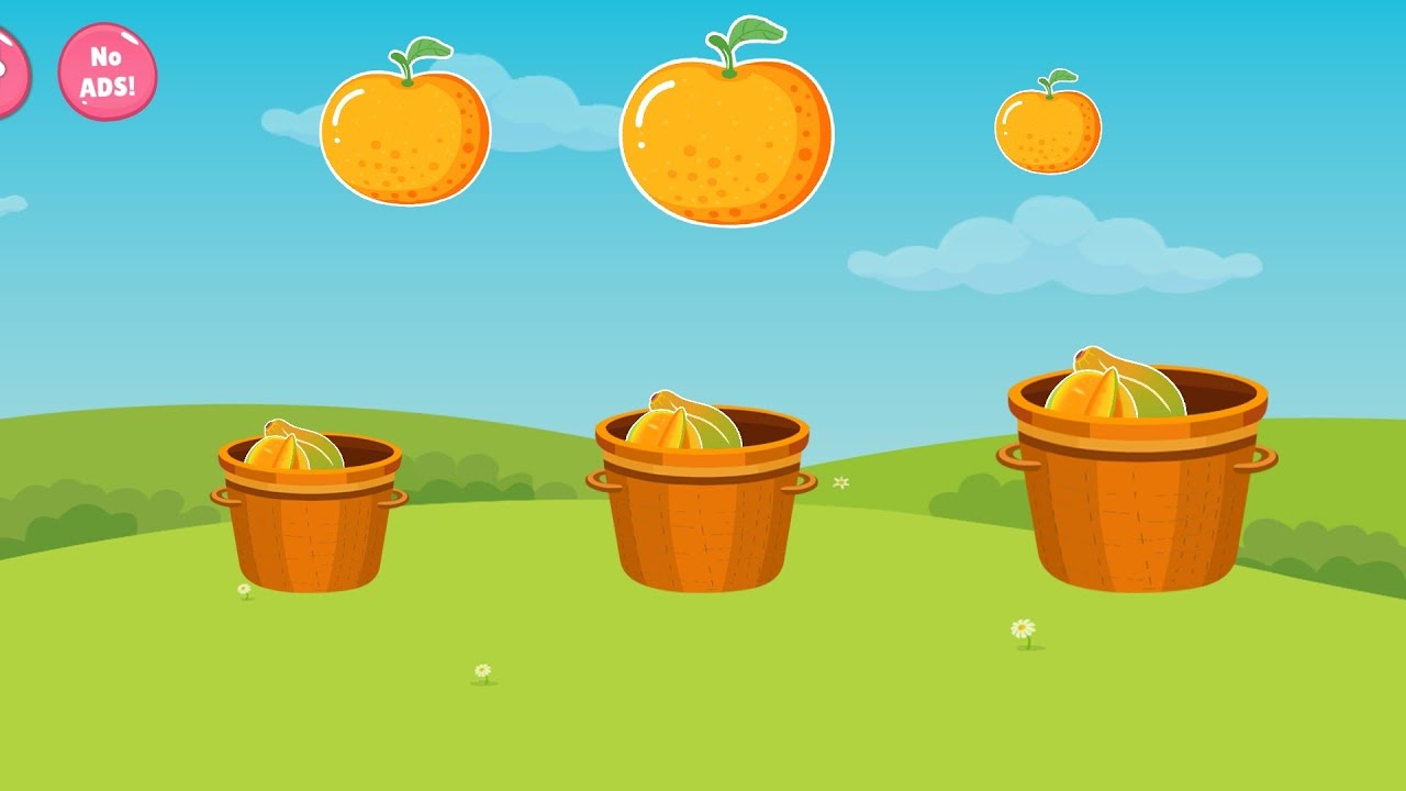 Matching, Size-Sorting and Learning kids nursery rhyme game. Kids play game