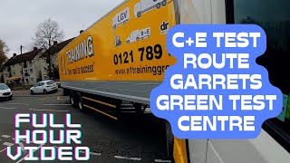 Full Hour Articulated Lorry Driving Session  Route 1 from Garretts Green Test Centre