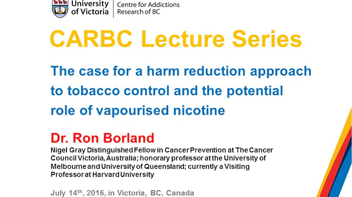 The case for a harm reduction approach to tobacco ...