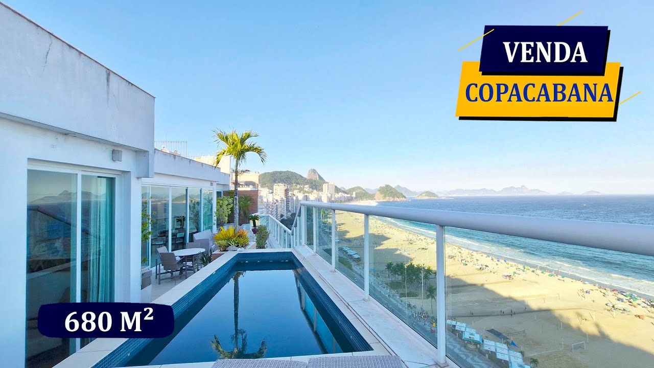 PRAIA DE COPACABANA SENSACIONAL COBERTURA ÚNICA LINEAR PANORÂMICA 680M² REFORMADA 4 SUÍTES 4 VAGAS