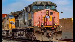 RARE!! Patched Southern Pacific Leads A Fast UP Stacker At Maple Crossing!