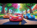 Three Racing Cars Learn Red Blue Green | Color and Speed Song for Kids | Sing and Zoom Along
