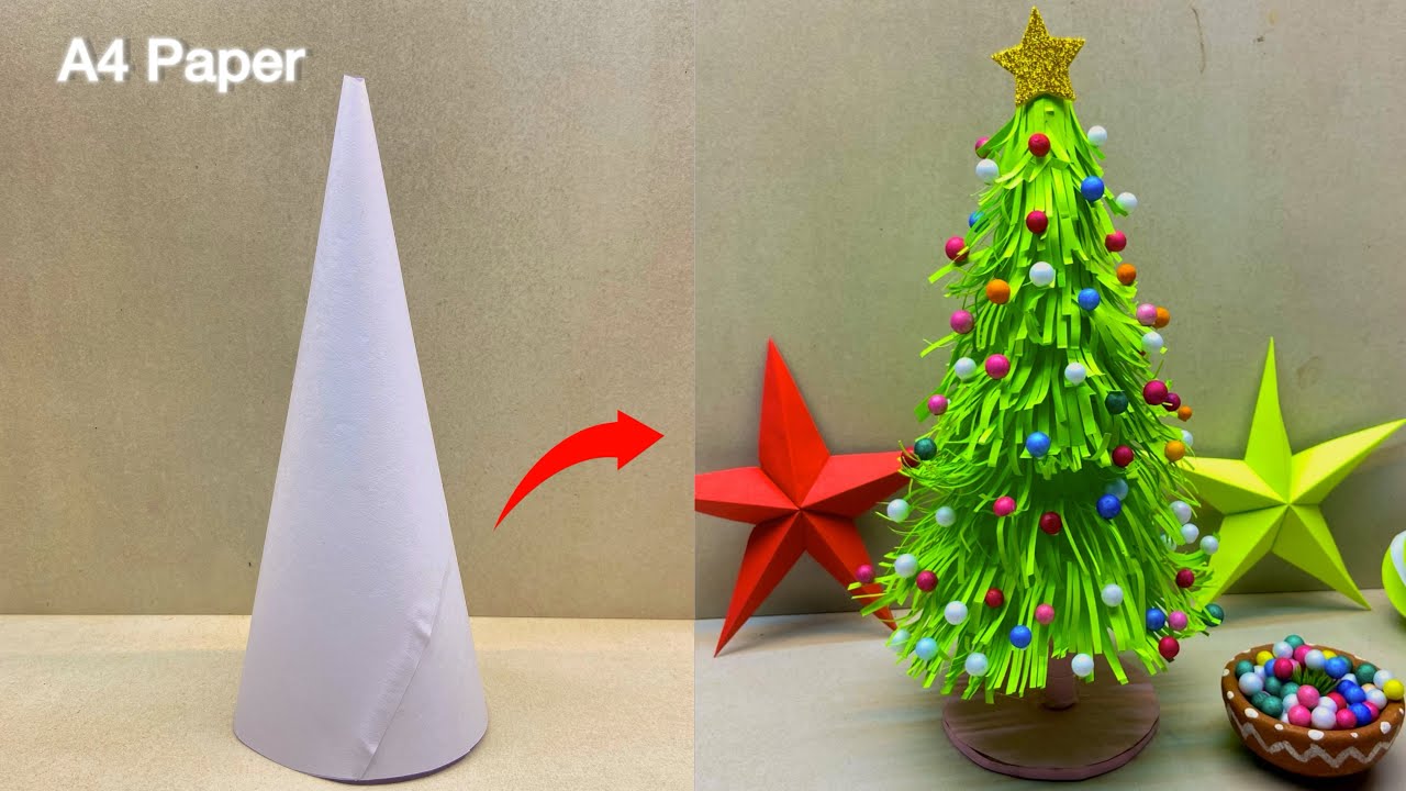 How to Make Paper Christmas Tree | Easy DIY Christmas Tree Craft - YouTube