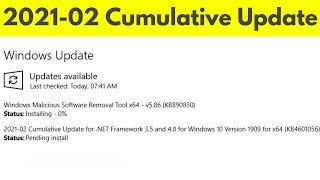 Today the microsoft team released it's following february update for
windows 10 user's :2021-02 cumulative .net framework 3.5 and 4.8 ...
