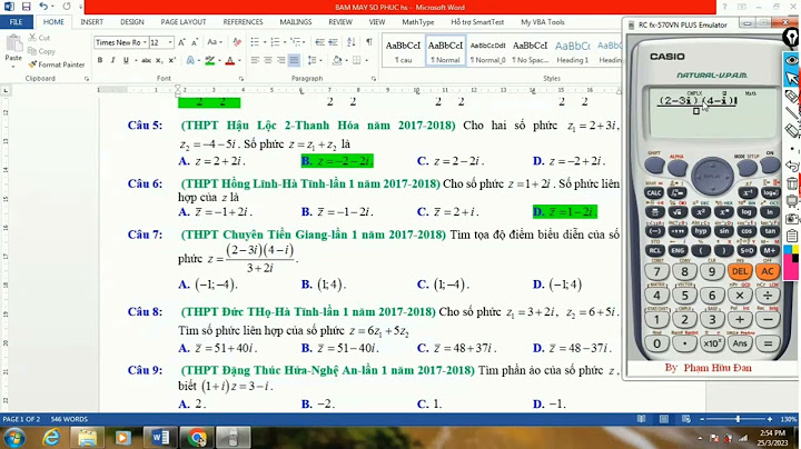 Hướng dẫn cáu hỏi dùng máy tính phần số phức