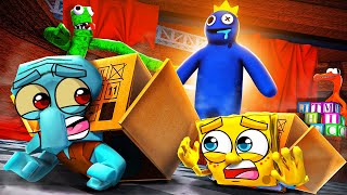 SpongeBob Escapes RAINBOW FRIENDS in Roblox! (WILL THEY MAKE IT OUT?!)