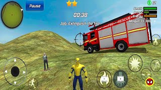 Spider Rope Hero Gangster Vegas Crime City Simulator - Driving Rescue Truck - Android Gameplay screenshot 5